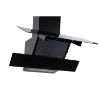 Hausberg HB-1805NG декоративен аспиратор за вграждане, 60см, всмукателна мощност 450m3/h, алуминиев филтър, черен