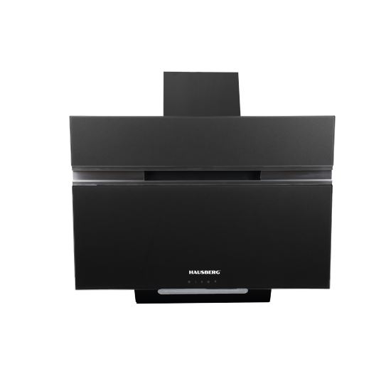 Hota Incorporabila decorativa Hausberg HB-1835NG, 60 cm, putere de absorbtie 450m3/h, Filtru aluminiu, Negru