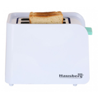 Prajitor de paine Hausberg HB-195BL, 750 W, 2 felii, functie decongelare, functie reincalzire, 6 trepte putere, Alb/Bleu