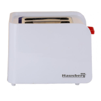 Prajitor de paine Hausberg HB-195RS, 750 W, 2 felii, functie decongelare, functie reincalzire, 6 trepte putere, Alb/Rosu