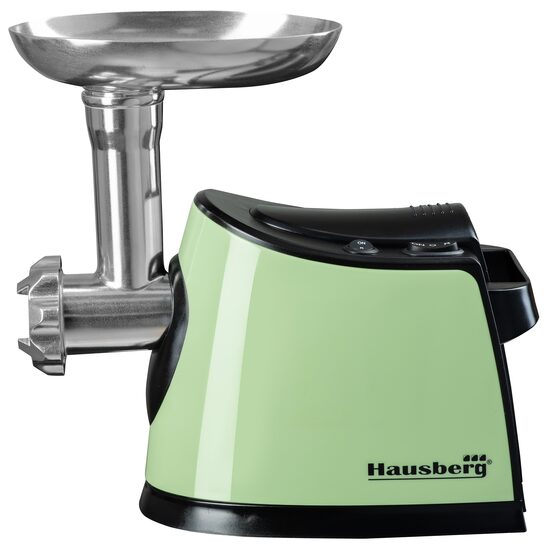 Masina de tocat carne HAUSBERG HB-3440V, 1600 W, capacitate 1kg/min, functie inversa, accesorii, Verde