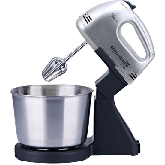 Mixer Cu Bol HAUSBERG HB-3551NG, 7 viteze, putere 250W, BOL DIN INOX DE 2L, Negru