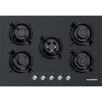 Plita incorporabila Hausberg HB-565NG, Negru, Gaz, 5 arzatoare