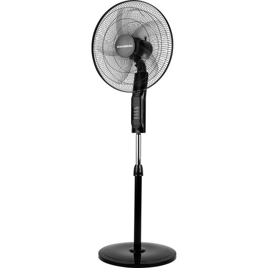 Подов вентилатор Hausberg HB-5850NG, 60 W, 3 скорости, диаметър 42 см, функция за осцилация 90 градуса дясно - ляво, регулируема височина, брой перки 5, тиха работа и силен въздушен поток, черен