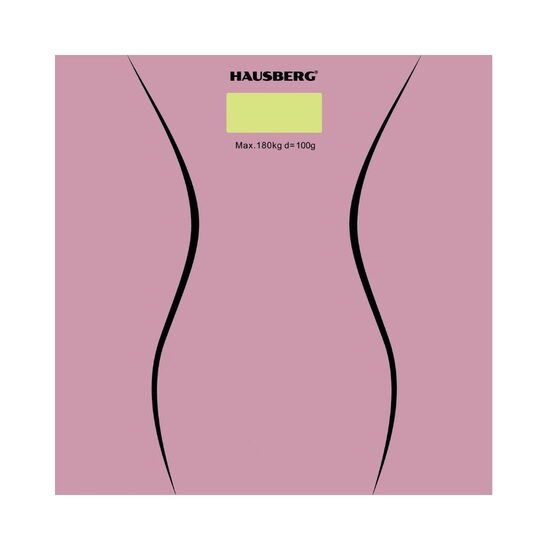 Cantar corporal HAUSBERG HB-6003RZ, 180kg, baterie cu litiu 3v, 30x30cm, Roz