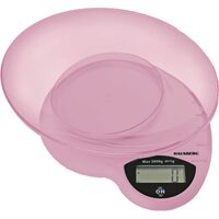 Cantar de bucatarie Hausberg HB-6015RZ, 3kg, cu Bol din Plastic, Roz