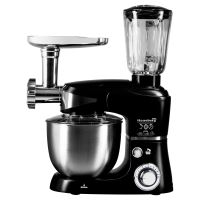 Robot de bucatarie multifunctional All-in-one Hausberg HB-7605, 1000 W, mixer/blender/tocat carne, Negru