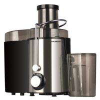 Storcator de fructe si legume Hausberg HB-7645, 600 W, 2 viteze + Turbo, recipient pulpa 1 l, recipient suc 550 ml, accesoriu impingere, negru + argintiu