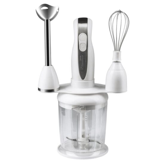 Blender 4 in 1, Hausberg HB-7666AB, 2 viteze, motor cupru, lama din inox, 350W, Alb