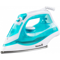 Парна ютия Hausberg, 2000 W, Керамична гладеща плоча, Функция за автоматично почистване, Капацитет на контейнера за вода 150 мл, Светлинен индикатор, Лесно почистване, Ергономичен дизайн, Бял/Син