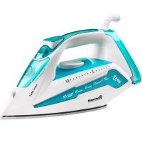 Ютия Hausberg HB-7898AB, керамична гладеща плоча, парна струя 18g/min, функция спрей 2000-2300W, бяло/синьо