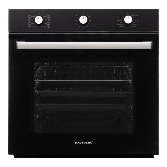 Cuptor incorporabil Hausberg HB-8053NG, Electric, Putere 2225 W, 71 l, 8 Functii, Ventilatie, Timer, Clasa A, Negru