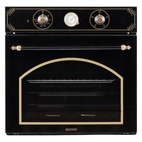 Cuptor incorporabil Hausberg HB-8055RST, Electric, Putere 2000 W, 57 l, 4 Functii, Ventilatie, Timer, Clasa A, Negru/Auriu