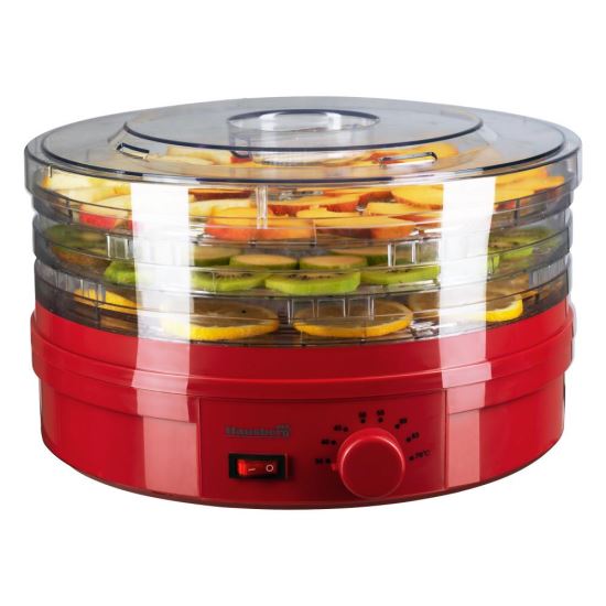 Deshidrator de alimente electric Hausberg HB-810RS ,Termostatul reglabil ,Putere 250 W, motor cupru, rosu