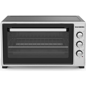 Cuptor electric Hausberg HB-9250NG, Capacitate 55 Litri, Putere 1400 W, Termostat, Gri/Negru