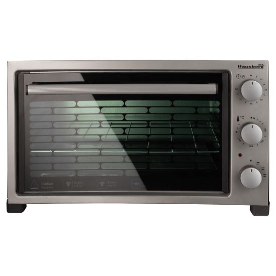 Cuptor electric Hausberg HB 9320 , 1420 W, 38 L, timer, termostat, 2 tavi, Gri/Negru