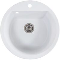 Chiuveta bucatarie Hausberg Adina HBC-9700, compozit, alb-bej, cuva rotunda, 51 cm