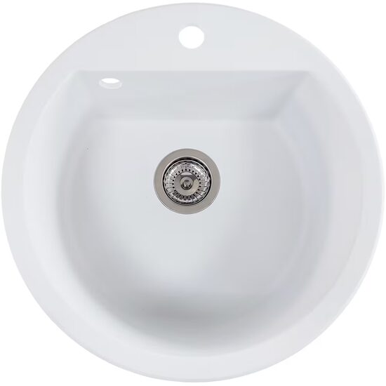 Chiuveta bucatarie Hausberg Adina HBC-9700, compozit, alb-bej, cuva rotunda, 51 cm