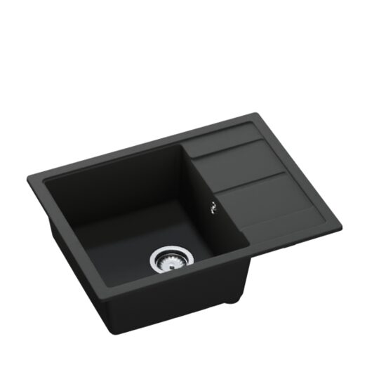 Chiuveta bucatarie Hausberg Delia HBC-9901, compozit, negru, 79 x 50 cm