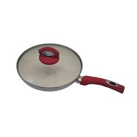 Tigaie din ceramica Hausberg HB-H716AB, diametru de 24cm, Alb-Rosu