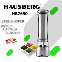 Rasnita sare/piper Hausberg HB-H7650, Electrica, corp din inox 22 cm