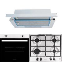 Pachet incorporabil Cuptor electric Hausberg HB-8051IN, Clasa A, 76L, 2000W, Negru/Inox Plita Incorporabila HB-555, 4 arzatoare, Gaz, Inox Hota incorporabila telescopica HB-1280, Putere de absorbtie 280 m3/h, 1 motor, 60 cm, Alb