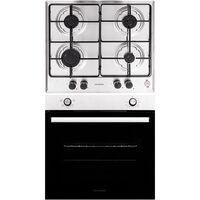 Pachet Incorporabil Cuptor Hausberg HB-8051IN, Electric, Putere 2000 W, 76 l, 4 Functii, Clasa A, Negru/Inox, Plita incorporabila Hausberg HB-555, Gaz, 4 arzatoare, Sistem siguranta, Inox