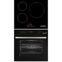 Pachet incorporabil Cuptor electric Hausberg HB-8054NG, Clasa A, volum 71L, ventilatie, Plita Hausberg HB1530, Electrica cu Inductie, putere 6000W, 3 zone de gatit, PowerBoost, 60 cm