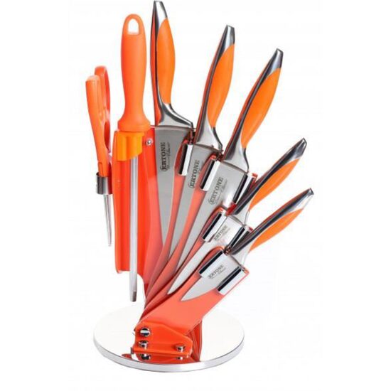 Set cutite colorate cu suport MN112, silicon colorat, lama din inox