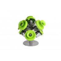 Set 6 Recipiente din Plastic pentru Condimente, Ertone MN402, 6 recipiente, Capace Silicon