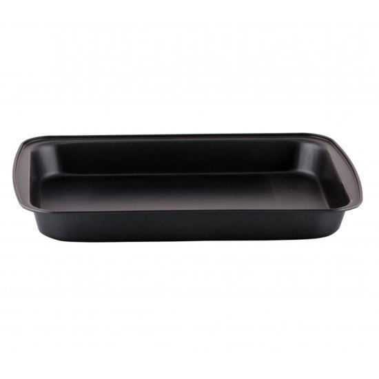 Tava dreptunghiulara pentru copt, Ertone ERT-MN 563B, anti-aderenta, 35,5x24x4 cm, Negru