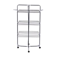 Uscator de rufe cu 3 nivele Ertone MN98U, pliabil cu suport de umerase, suporta 30 kg rufe, Inox