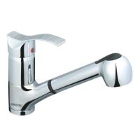 Baterie cu dus pentru bucatarie Sanitec SN0012, monocomanda, finisaj lucios, inox