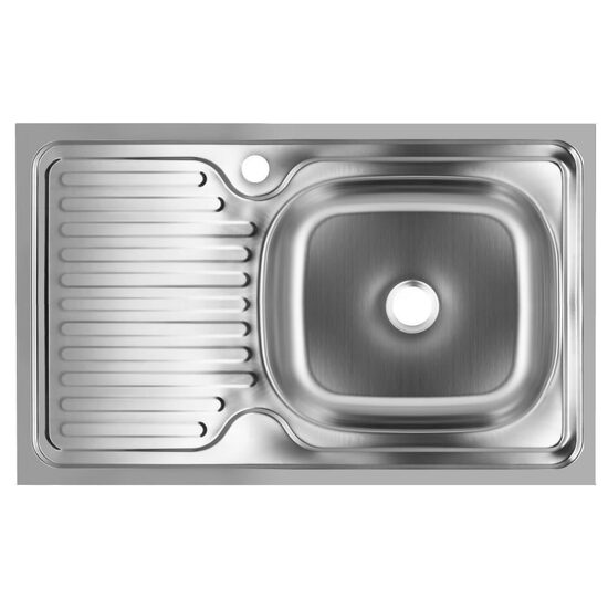 Chiuveta bucatarie Sanitec SN7002D, pentru blat 76X43.5cm, cuva dreapta, adancime 16cm, anticalcar, inox