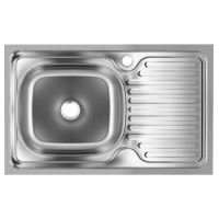 Chiuveta bucatarie pentru blat Freddo SN9002S, 76x43.5cm, anticalcar, cu preaplin, cuva stanga, Inox