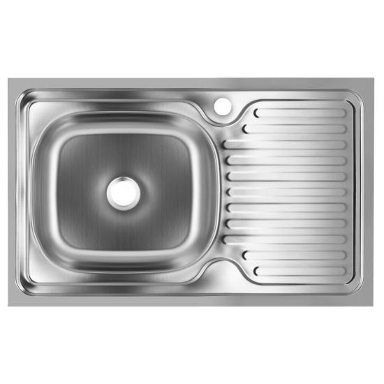 Chiuveta bucatarie pentru blat Freddo SN9002S, 76x43.5cm, anticalcar, cu preaplin, cuva stanga, Inox