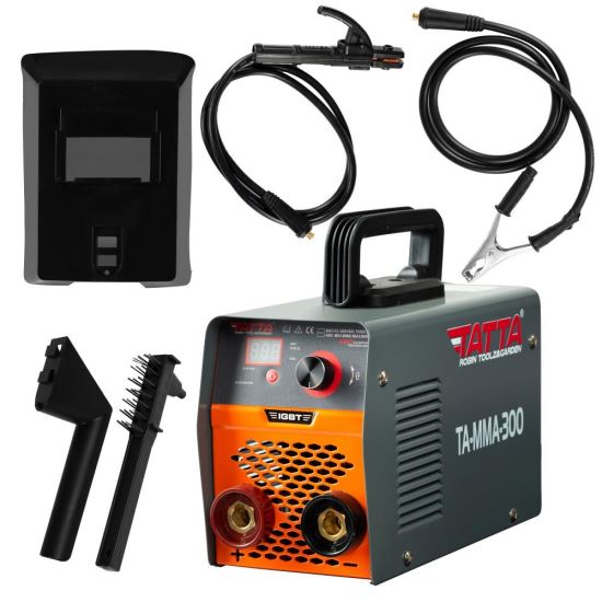 Aparat de sudura smart Tatta TA-MMA-300, autotestare la pornire, putere absorbita 9.5 kVA, eficienta 85%, electrod 1.6-4.0 mm, accesorii incluse