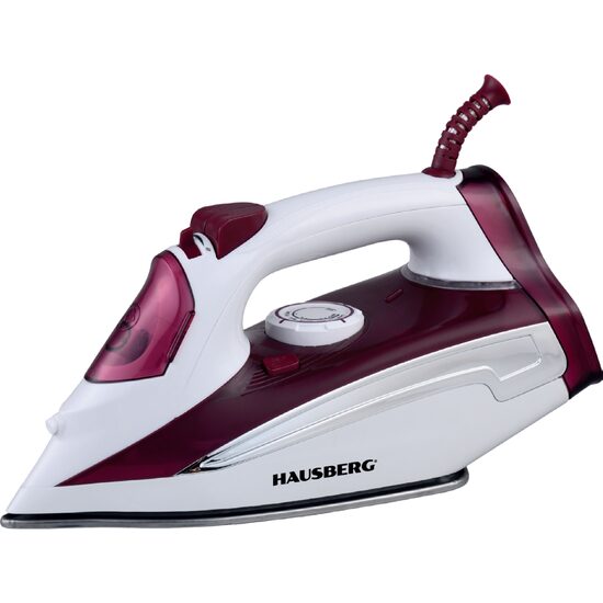 Fier de calcat cu talpa din otel inoxidabil HAUSBERG HB-HB7830RS, 2000-2300 W, 400 ml, Alb-Rosu