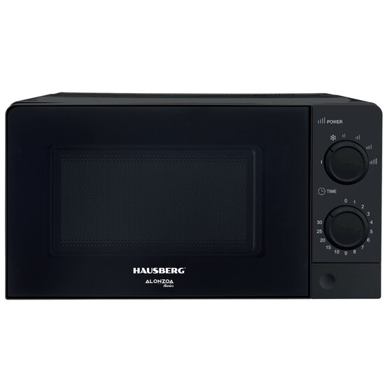 Cuptor cu microunde HAUSBERG HB-8008NG, 20 litri, intrare 1100 W, iesire 700 W, 5 nivele de putere, control mecanic, termostat, timer 35 minute, functie dezghetare, lumina interioara, semnal sonor de terminare a programului, Negru