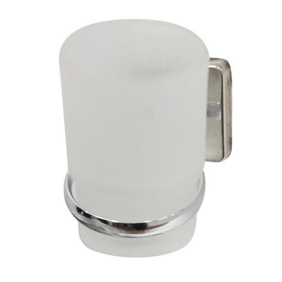 Suport pahar pentru periuta de dinti, metal, cromat