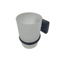 Suport pahar pentru periuta de dinti, metal, negru