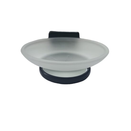 Suport metalic cu Savoniera de Sticla, negru