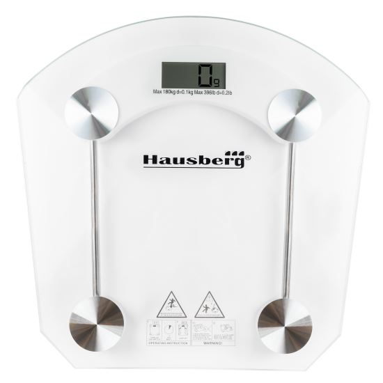 Cantar electronic de persoane Hausberg HB-6001C,platforma sticla transparenta,150 kg maxim