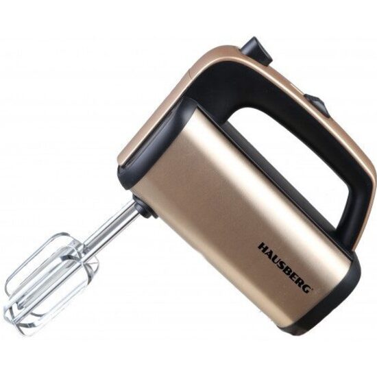 Mixer de Mana HAUSBERG HB-4201AU, 5 viteze, Motor din cupru, 250W-400W, Carcasa Inox, Auriu