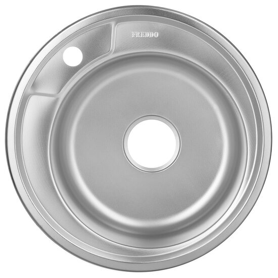 Chiuveta rotunda bucatarie Freddo SN8000, 49x49, anticalcar,  cu preaplin, Inox