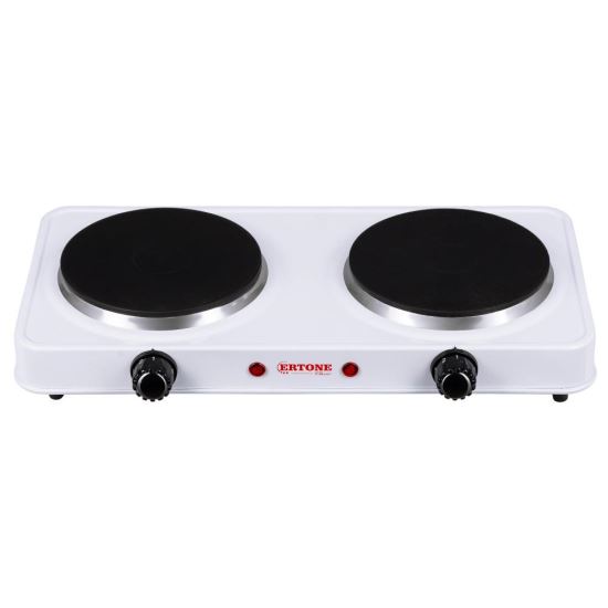 Plita electrica Ertone MN200AB, 2000W, 2 arzatoare, Alb