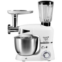 Robot de bucatarie multifunctional All-in-one Hausberg HB-7605AB, 1000 W, mixer/blender/tocat carne, Alb
