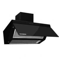 Hota incorporabila decorative HAUSBERG HB-1270, 190W, Corp din Sticla, LED, Filtru din aluminiu lavabil, Putere de absorbtie 450 m3/h, 60 cm, Negru