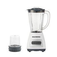 Blender cu rasnita HAUSBERG HB-7770AB, 500 W, 4 trepte de viteza, vas din plastic gradat de 1.5 litri, functie Pulse, lame din otel inoxidabil, sistem de siguranta, alb