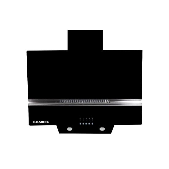 Hota Incorporabila decorativa Hausberg HB-1830NG, 60 cm, Filtru aluminiu, motor eco 450m3/h, Negru